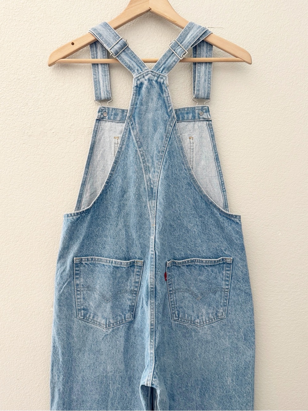 Levis Vintage Straight Denim Overalls Light Wash What A Delight Jean Classic 90s - Picture 11 of 14